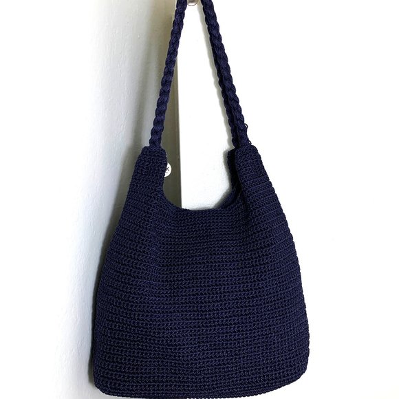 The Sak Handbags - The Sak Original Navy Blue Crochet Crossbody Bag